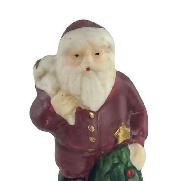 Vintage Miniature Porcelain Santa Bell By Russ Berrie Christmas Decor - Picture 12 of 16